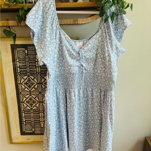 No Boundaries Blue Floral Mini Dress